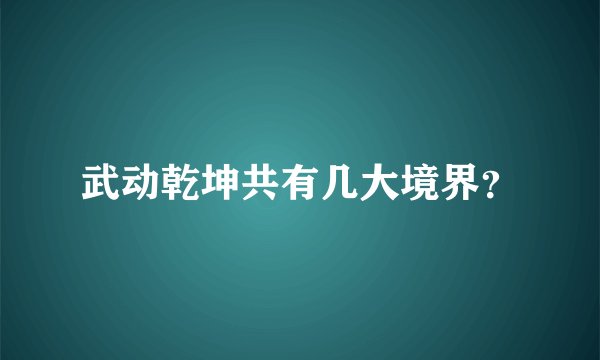 武动乾坤共有几大境界？