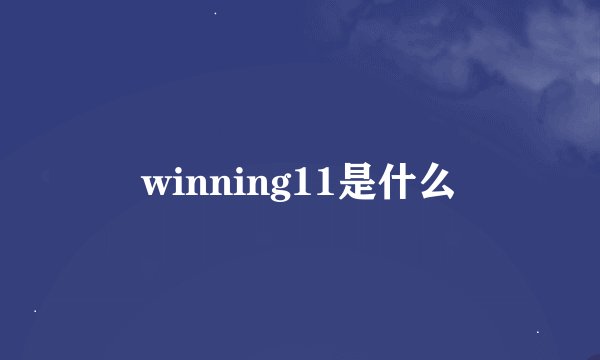 winning11是什么