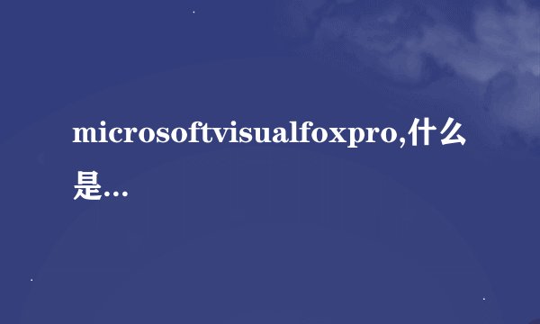 microsoftvisualfoxpro,什么是电脑VFP？