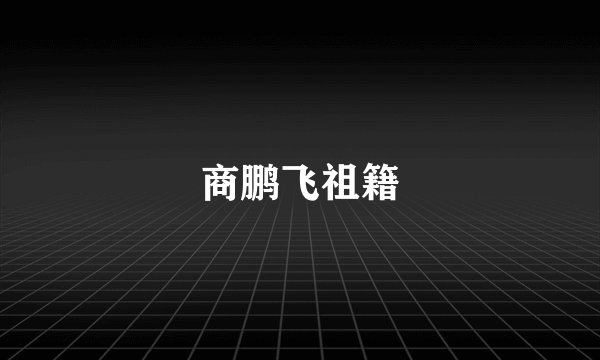 商鹏飞祖籍