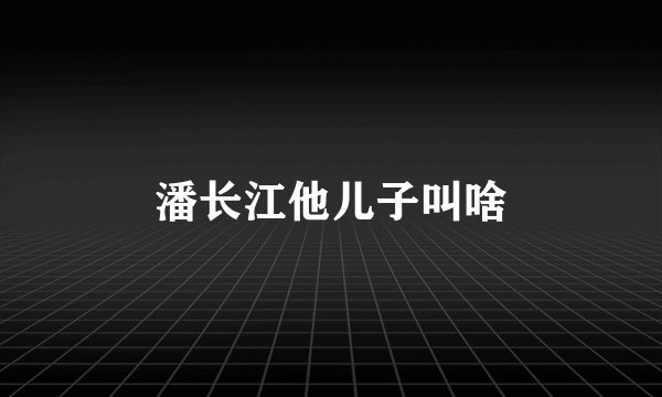 潘长江他儿子叫啥