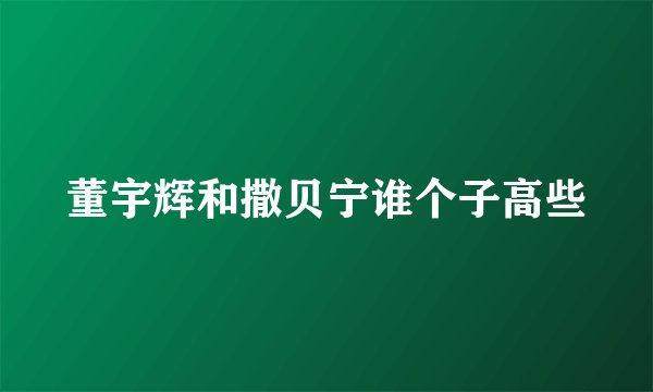 董宇辉和撒贝宁谁个子高些
