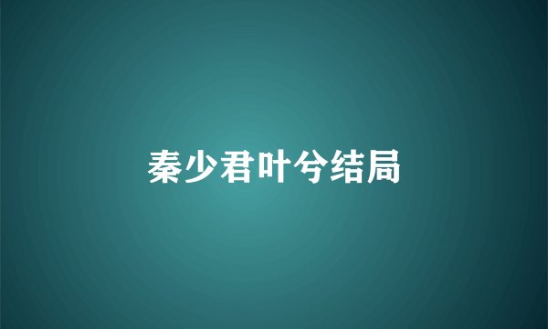 秦少君叶兮结局