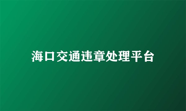 海口交通违章处理平台