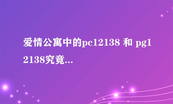 爱情公寓中的pc12138 和 pg12138究竟出自哪里?