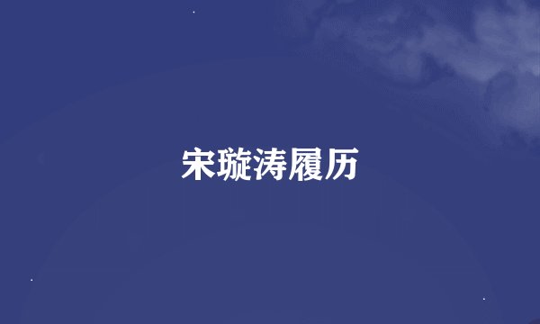 宋璇涛履历