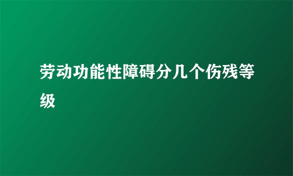 劳动功能性障碍分几个伤残等级
