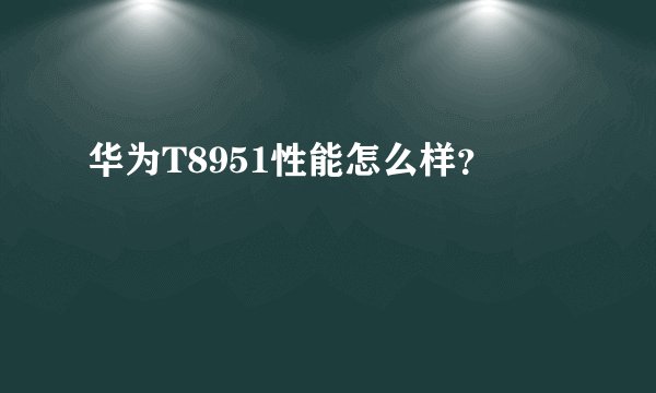 华为T8951性能怎么样？