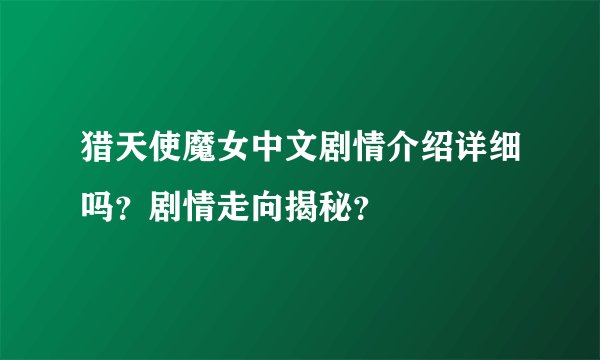 猎天使魔女中文剧情介绍详细吗？剧情走向揭秘？