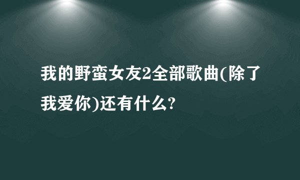 我的野蛮女友2全部歌曲(除了我爱你)还有什么?