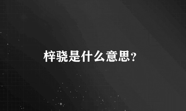 梓骁是什么意思？