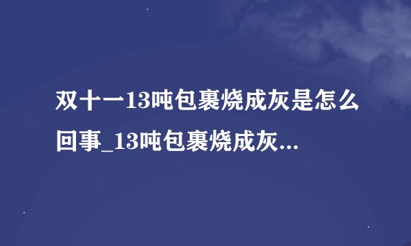 双十一13吨包裹烧成灰是怎么回事_13吨包裹烧成灰相关介绍