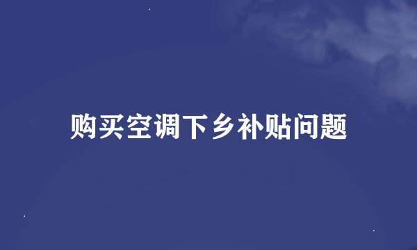 购买空调下乡补贴问题