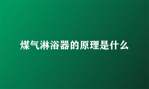 煤气淋浴器的原理是什么