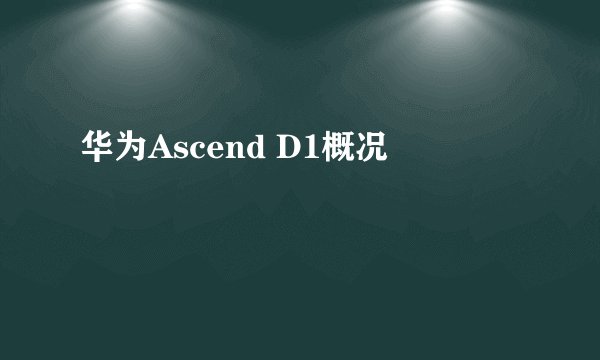 华为Ascend D1概况