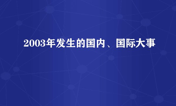 2003年发生的国内、国际大事