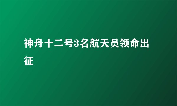 神舟十二号3名航天员领命出征