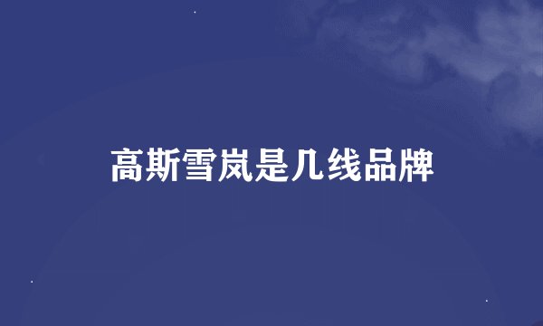 高斯雪岚是几线品牌