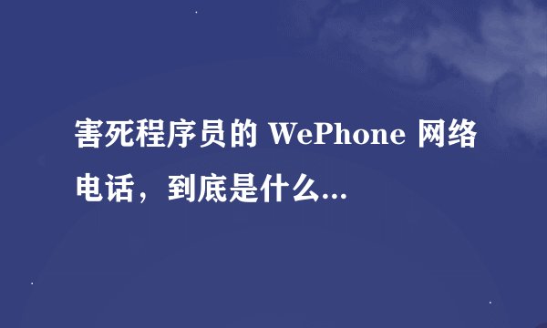 害死程序员的 WePhone 网络电话,到底是什么玩意儿?