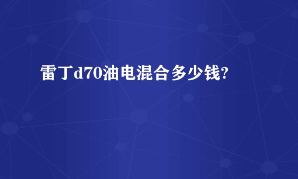 雷丁d70油电混合多少钱?