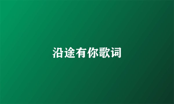 沿途有你歌词