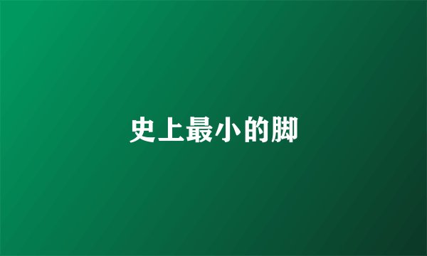 史上最小的脚