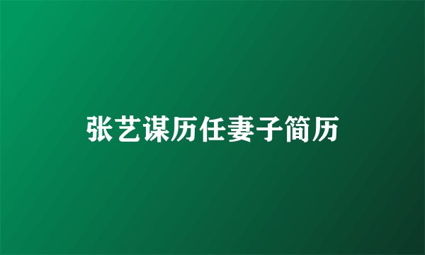 张艺谋历任妻子简历