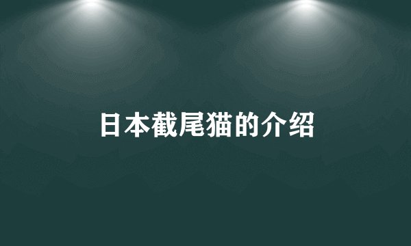 日本截尾猫的介绍