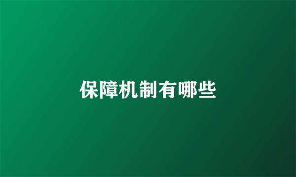 保障机制有哪些