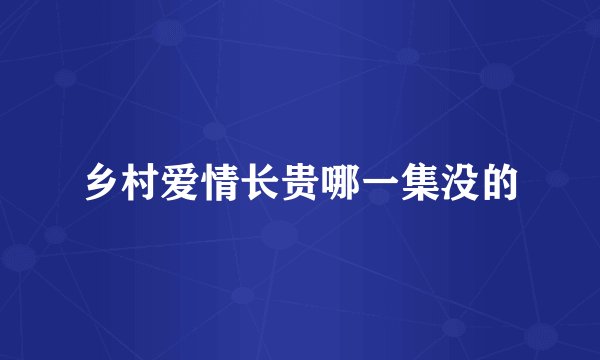 乡村爱情长贵哪一集没的