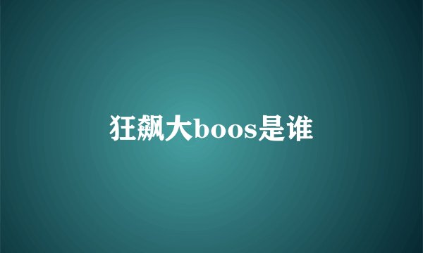 狂飙大boos是谁
