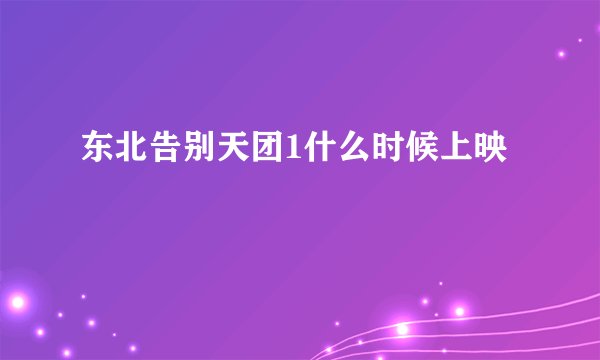 东北告别天团1什么时候上映