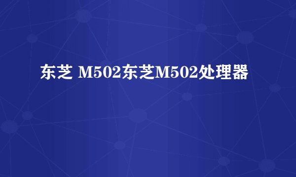 东芝 M502东芝M502处理器