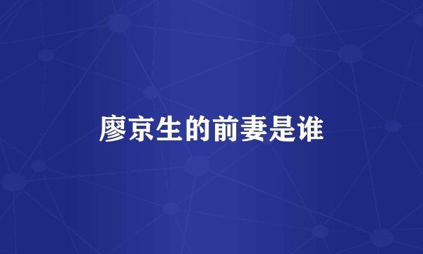 廖京生的前妻是谁