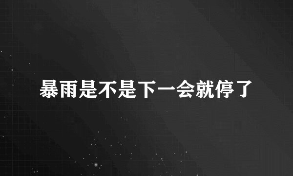 暴雨是不是下一会就停了