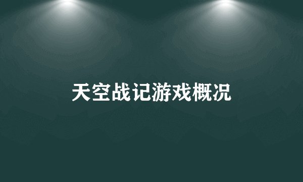 天空战记游戏概况