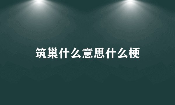 筑巢什么意思什么梗