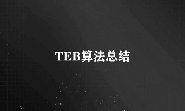 TEB算法总结