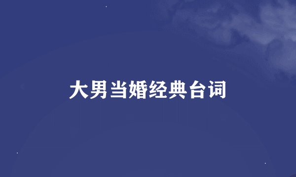 大男当婚经典台词