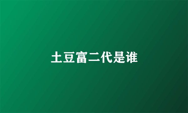 土豆富二代是谁