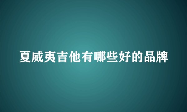 夏威夷吉他有哪些好的品牌