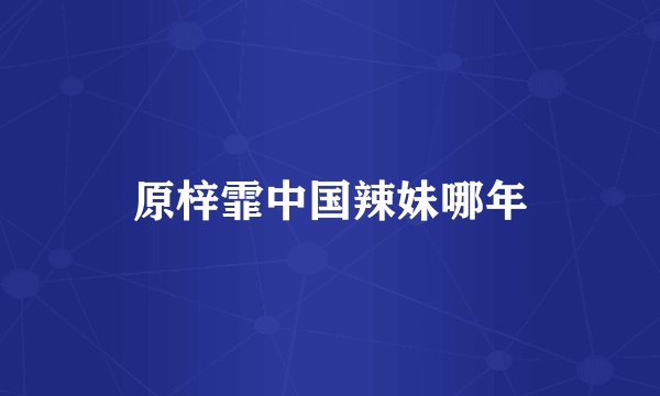 原梓霏中国辣妹哪年