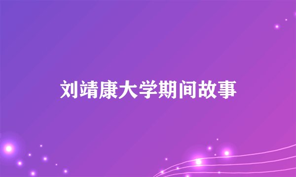 刘靖康大学期间故事