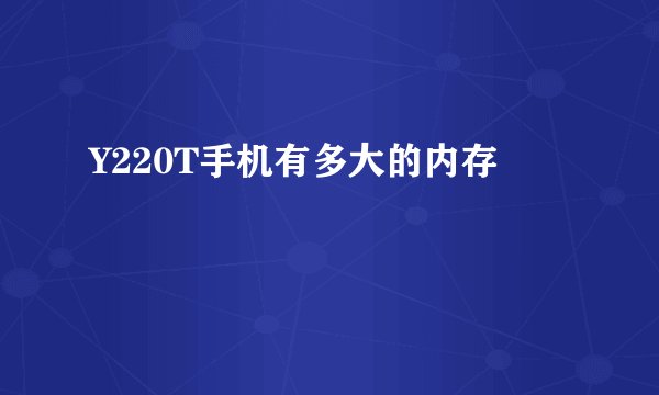Y220T手机有多大的内存