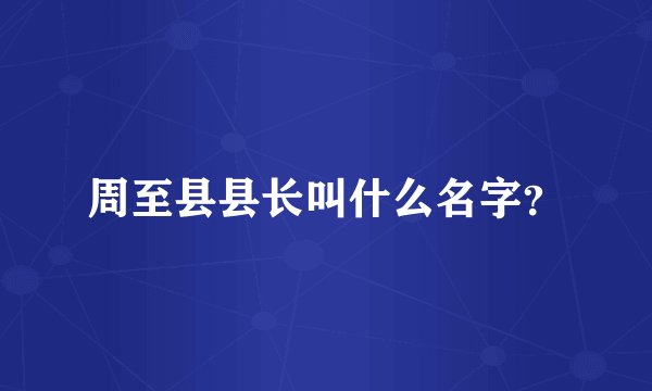 周至县县长叫什么名字？