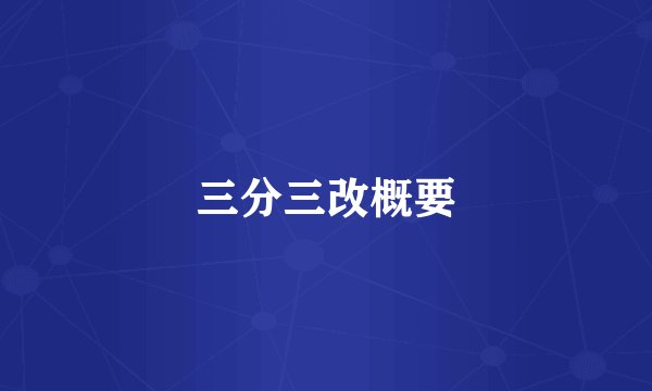 三分三改概要