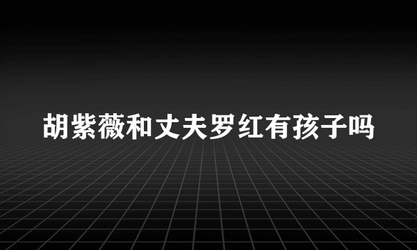 胡紫薇和丈夫罗红有孩子吗