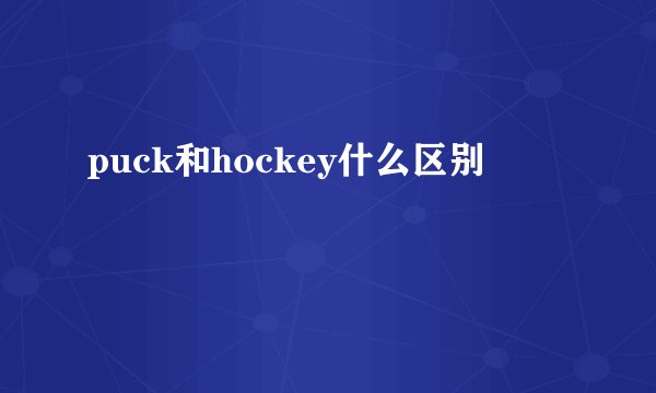 puck和hockey什么区别