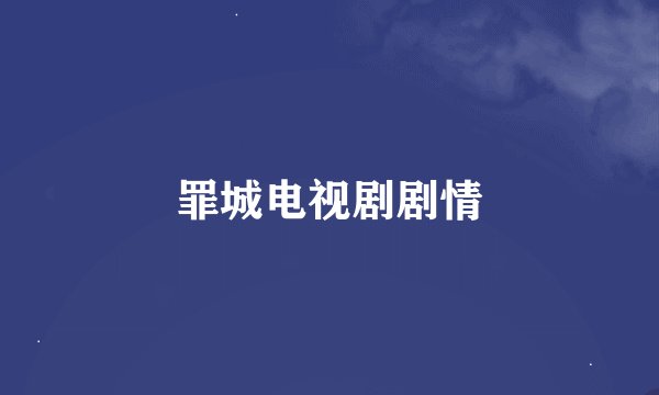 罪城电视剧剧情