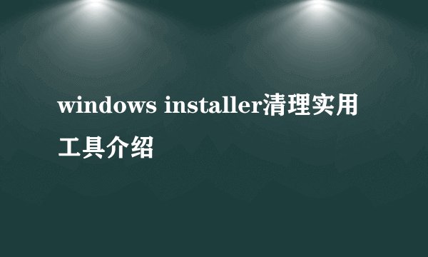 windows installer清理实用工具介绍